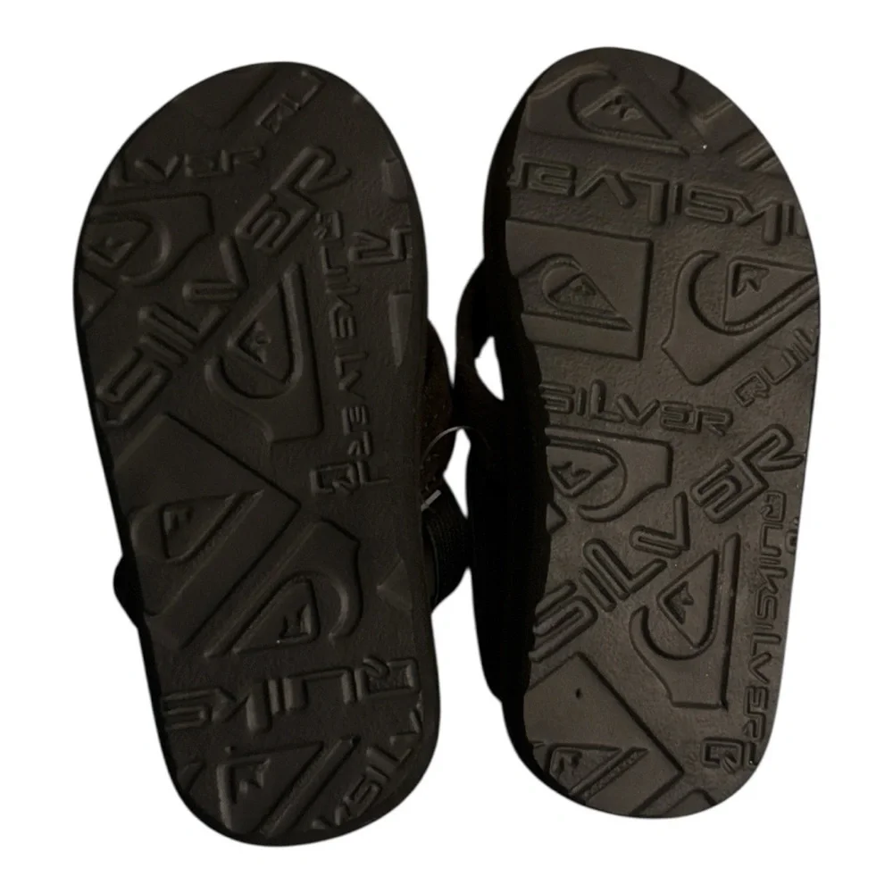 Quiksilver Dark Brown Kids Flip Flops Size 8 Toddler Boy  Beach Swim Sandal